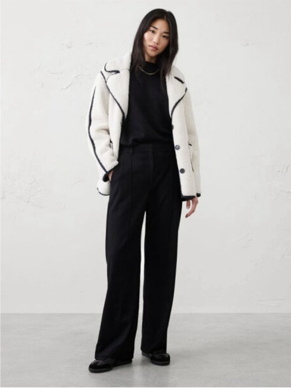 NWT BANANA REPUBLIC WIDE-LEG HIGH-RISE BRUSHED PINTUCK TROUSER - TALL ONLY 📀3️⃣